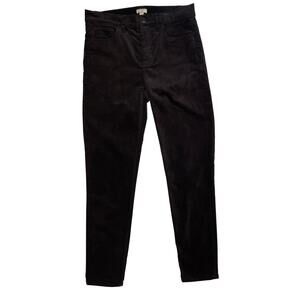 J Crew Factory Velvet Skinny Pants Womens 27 Black Stretch Slim Trousers Gothic